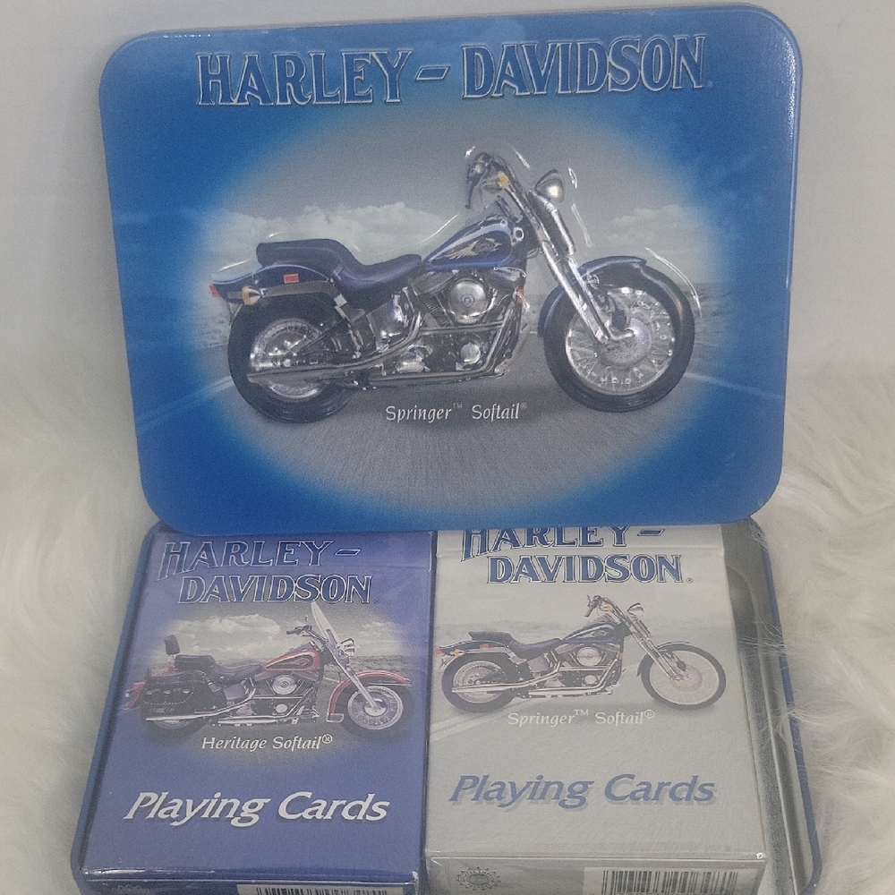 Harley-Davidson Playing Cards Set in Collectible Tin Set‎ of 2 NWOT